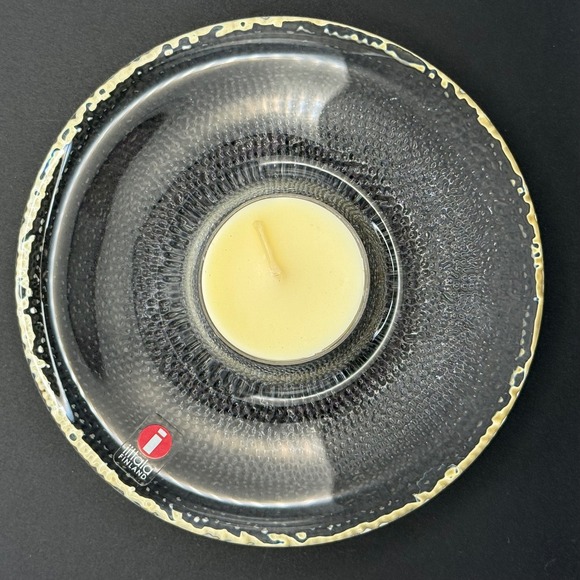 Iittala Nappi Clear Glass Tealight Candle Holder Markku Salo Finland Sticker - Picture 5 of 8